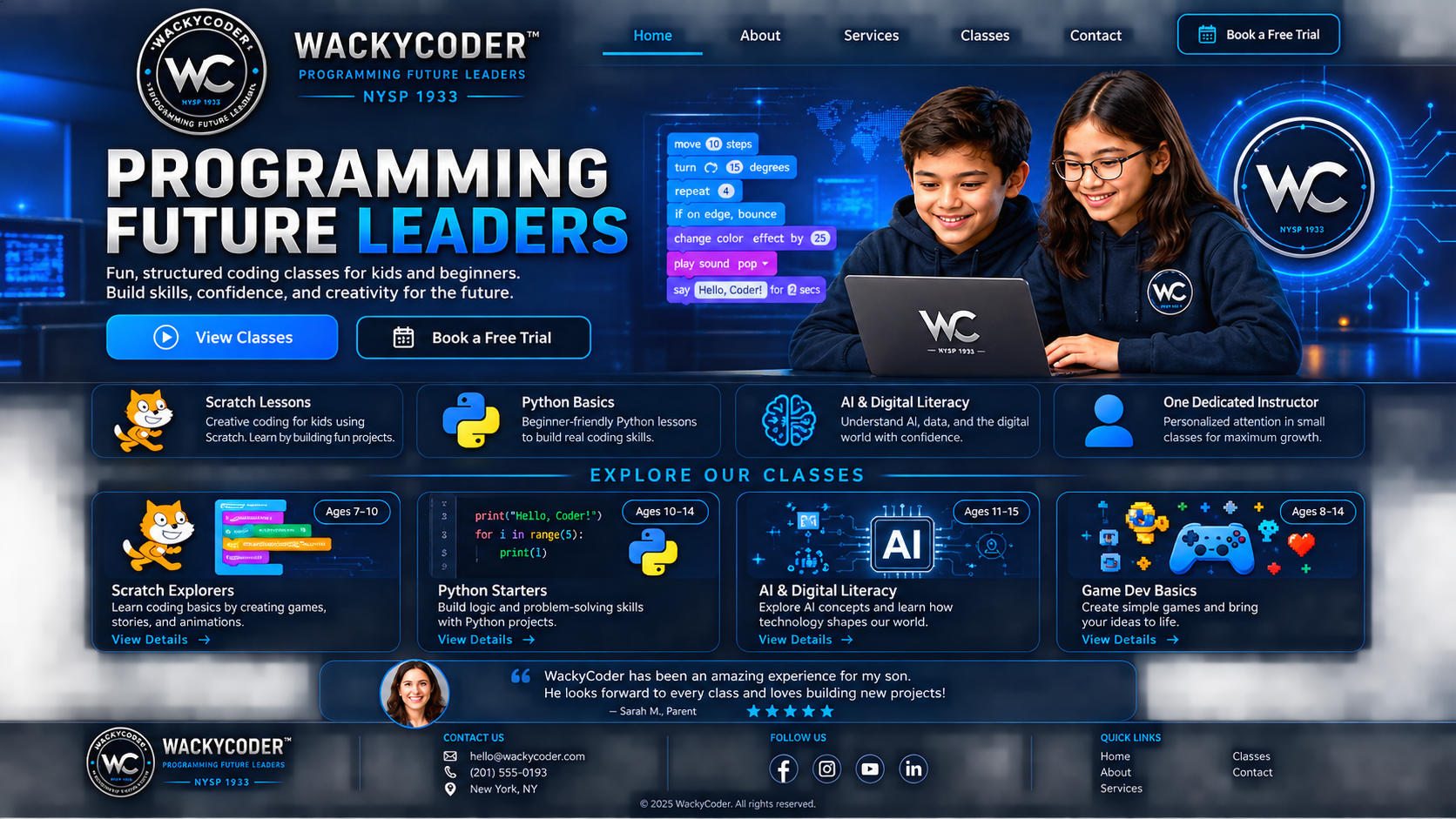 WackyCoder Futuristic Coding Academy